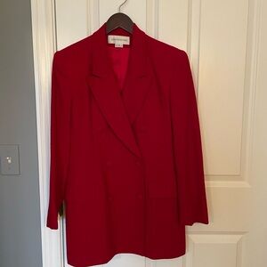 Vintage 90s red Jones of New York 100% wool blazer